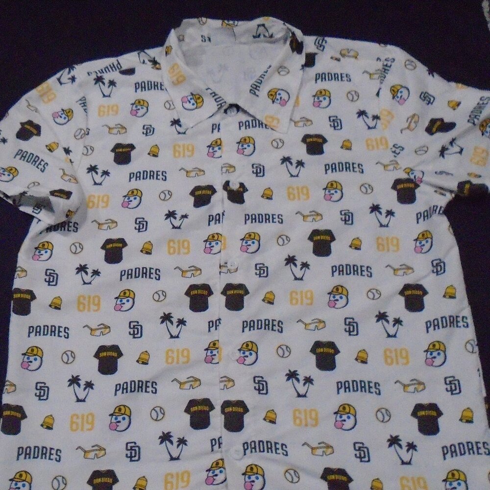 San Diego Padres 619 Jack in the Box MLB Aloha Hawaiian Button Up Shirt